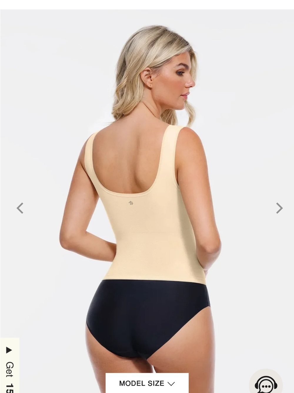 Scoop-Back Shaping Tank - Cream